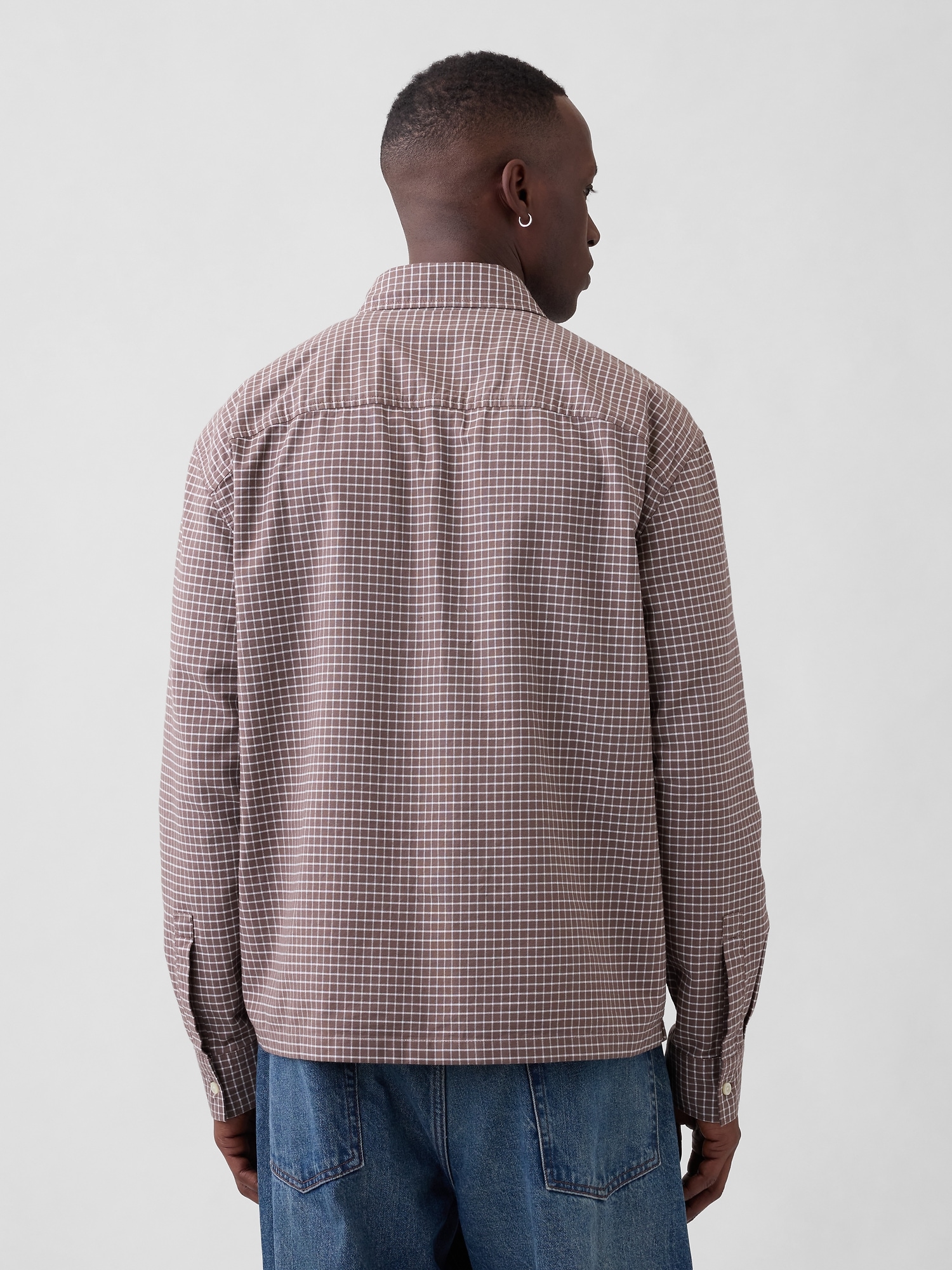 Gap Factory Oxford Shirt In Boxy Fit In Brown