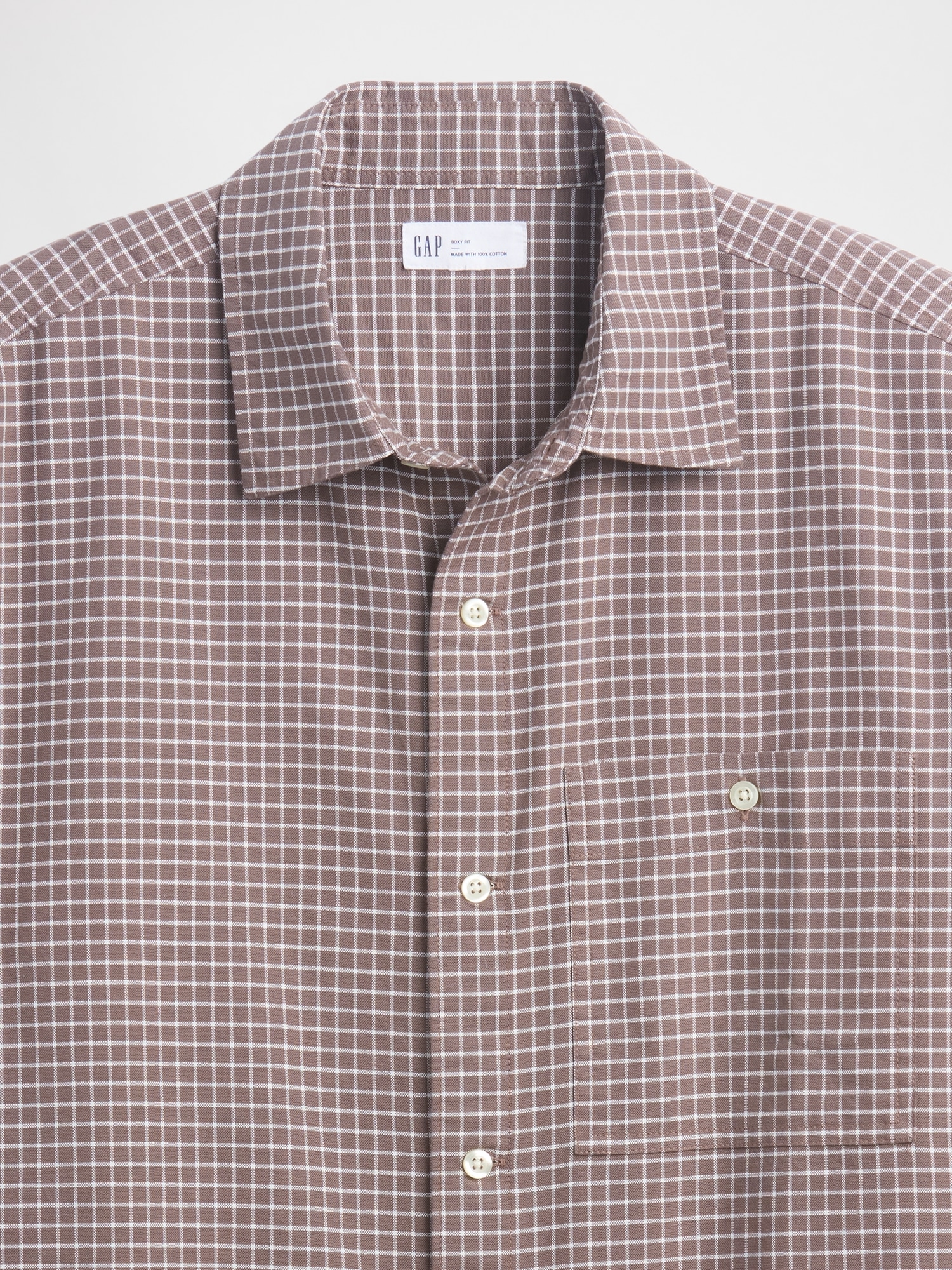 Gap Factory Oxford Shirt In Boxy Fit In Brown