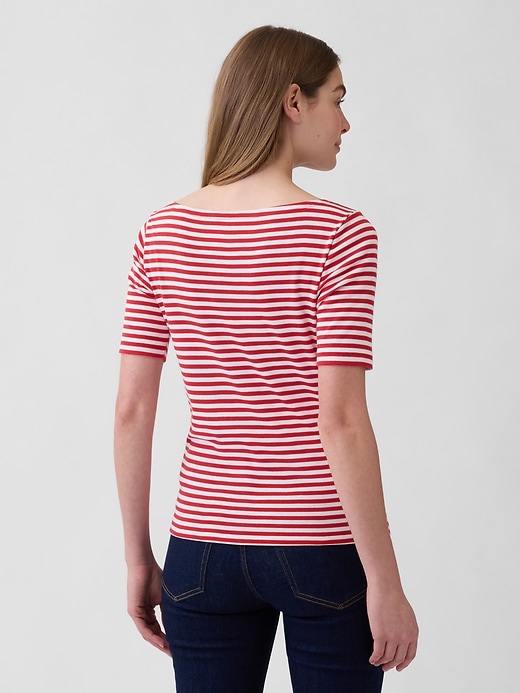 Image number 2 showing, Modern Ribbed Boatneck T-Shirt