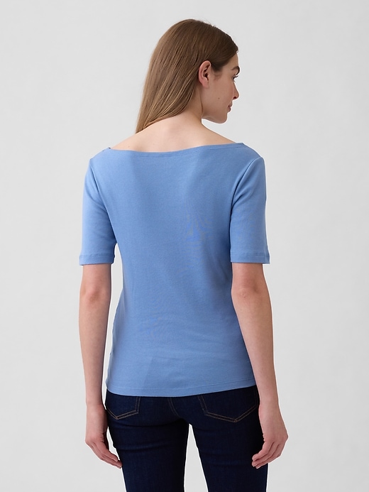 Image number 2 showing, Modern Ribbed Boatneck T-Shirt