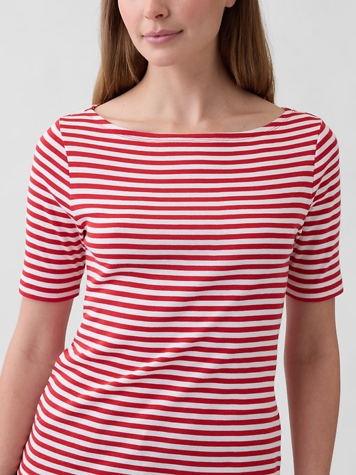 Image number 4 showing, Modern Ribbed Boatneck T-Shirt