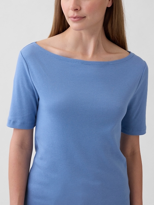 Image number 4 showing, Modern Ribbed Boatneck T-Shirt