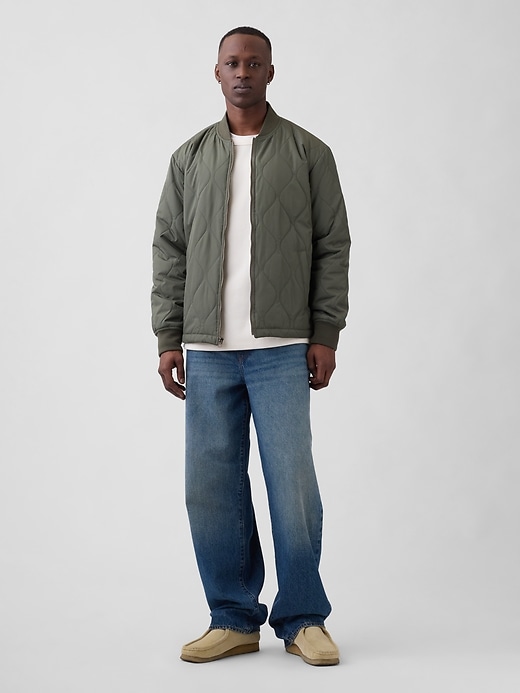Image number 3 showing, Relaxed Quilted Bomber Jacket