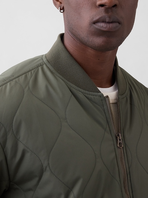 Image number 4 showing, Relaxed Quilted Bomber Jacket