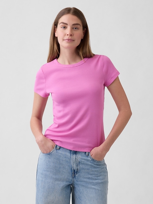 Image number 1 showing, Essential Ribbed Crewneck T-Shirt