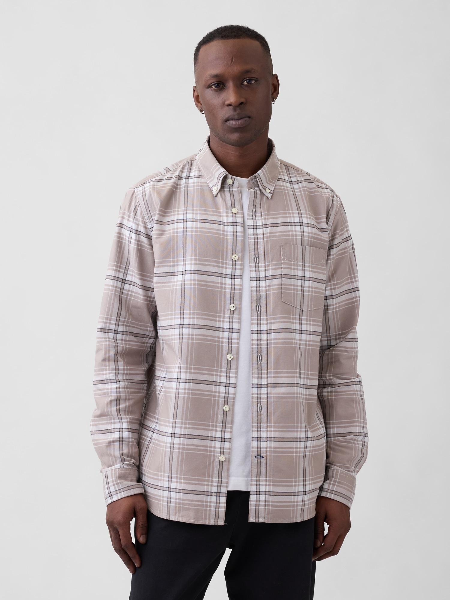 Oxford Shirt in Standard Fit - New Off White Plaid