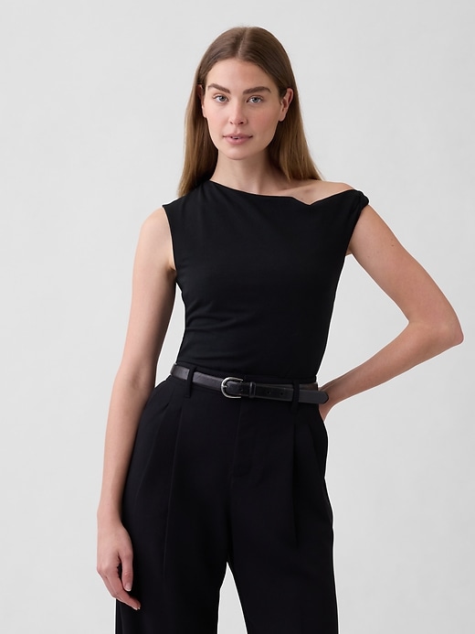 Image number 1 showing, Stretch Jersey One-Shoulder Top