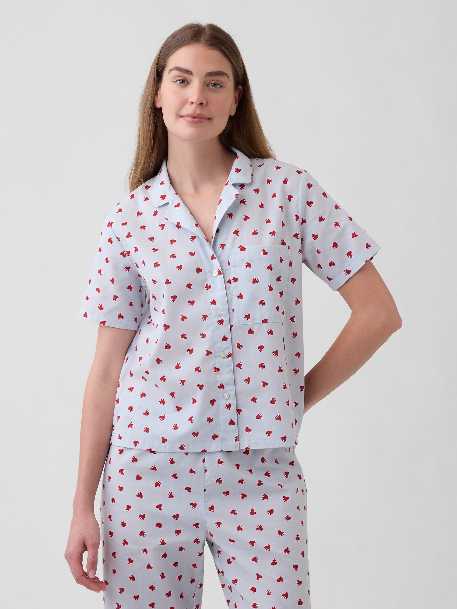 Print Poplin PJ Shirt