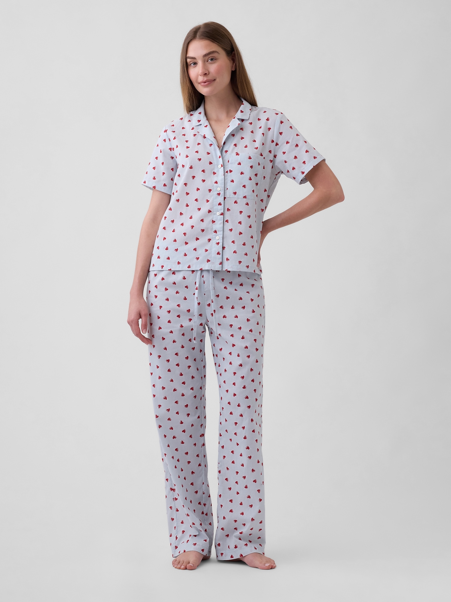 Print Poplin PJ Pants - Valentines Day