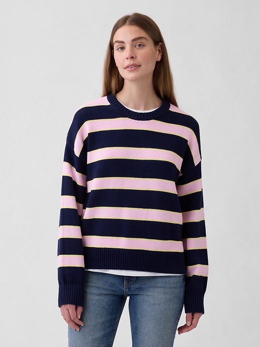 Image number 1 showing, Relaxed Cotton Crewneck Sweater