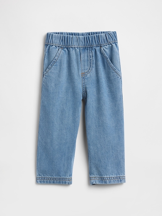 Image number 1 showing, Baby Pull-On Soft Denim Pants