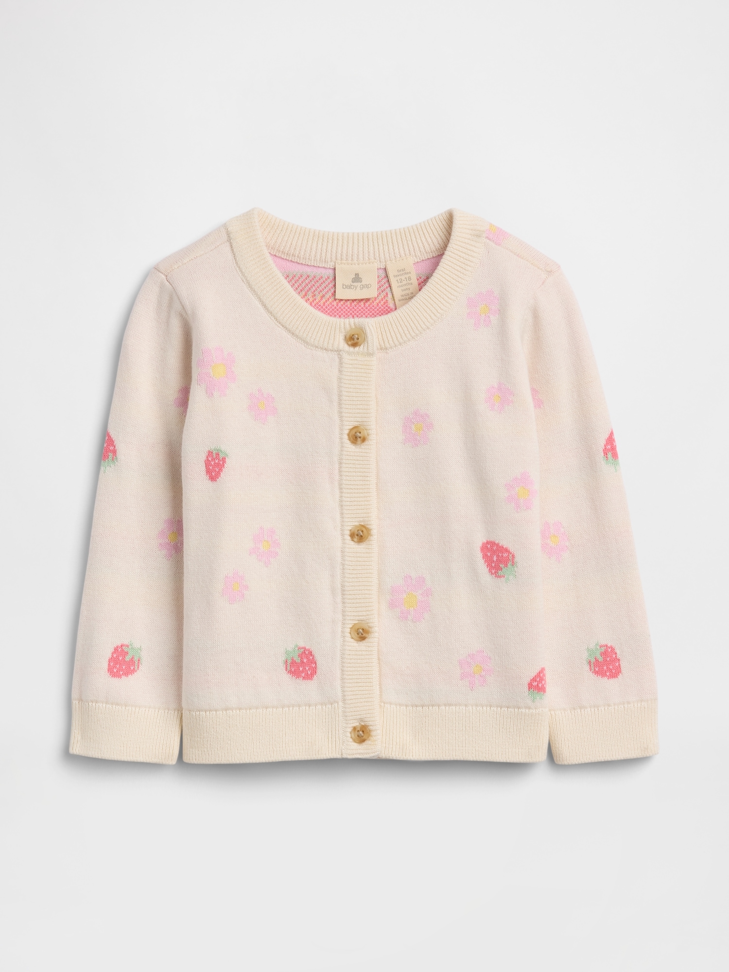 Baby Print Crewneck Cardigan