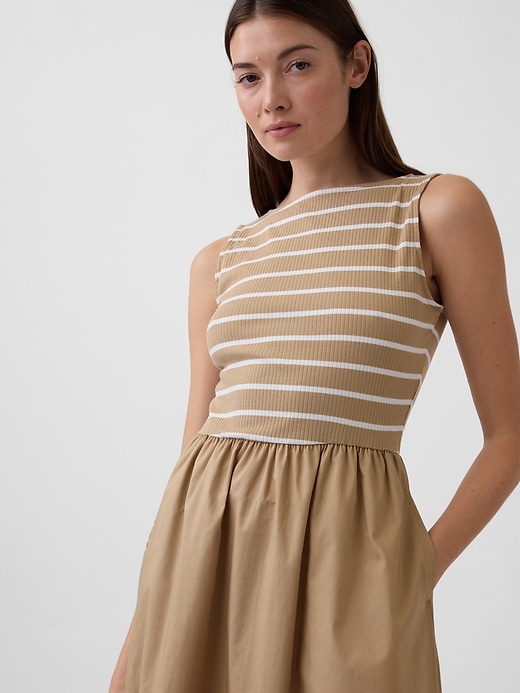 Image number 3 showing, Sleeveless Boatneck Midi Dress