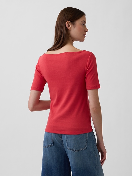 Image number 2 showing, Modern Ribbed Boatneck T-Shirt