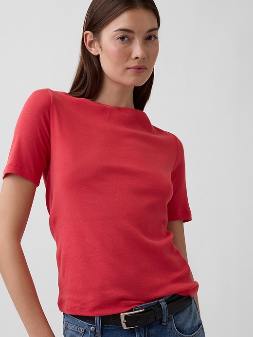 Image number 4 showing, Modern Ribbed Boatneck T-Shirt