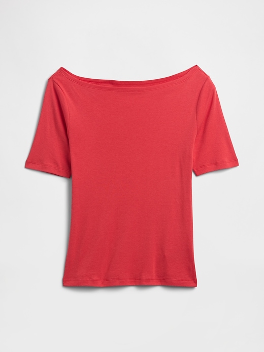 Image number 5 showing, Modern Ribbed Boatneck T-Shirt