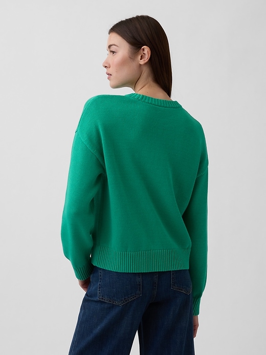 Image number 2 showing, Relaxed Cotton Crewneck Sweater