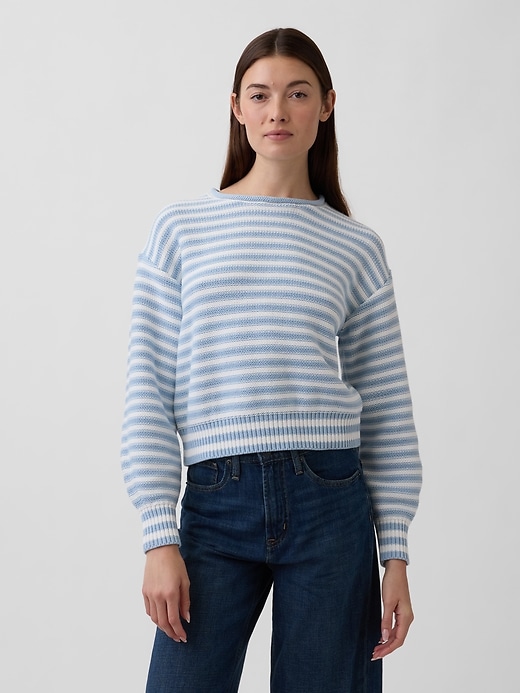 Image number 1 showing, Relaxed Stripe Rollneck Sweater