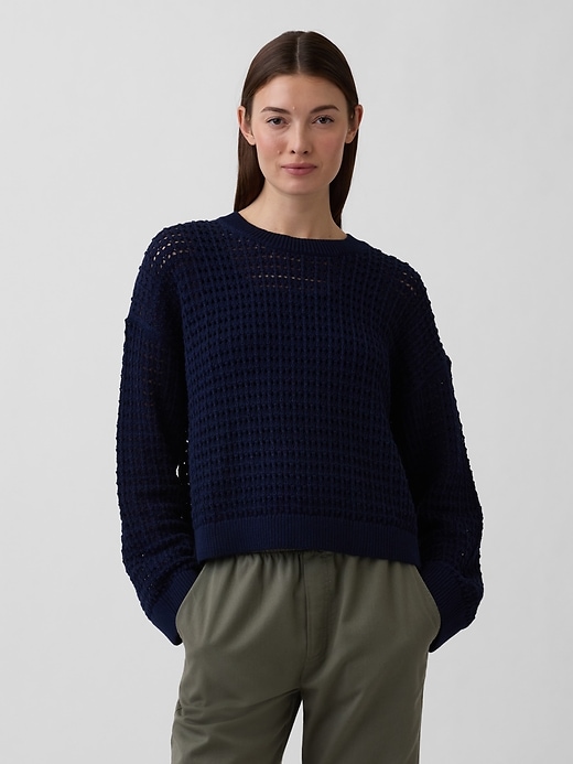 Image number 1 showing, Oversized Crochet Sweater