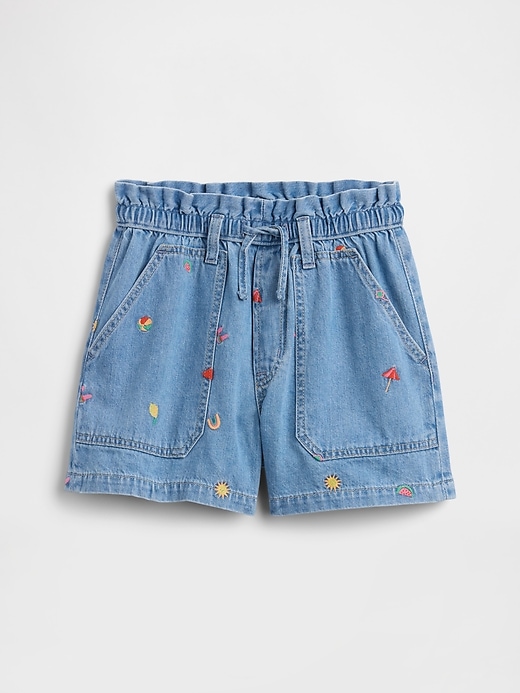 Image number 1 showing, Kids High Rise Relaxed Pull-On Denim Shorts