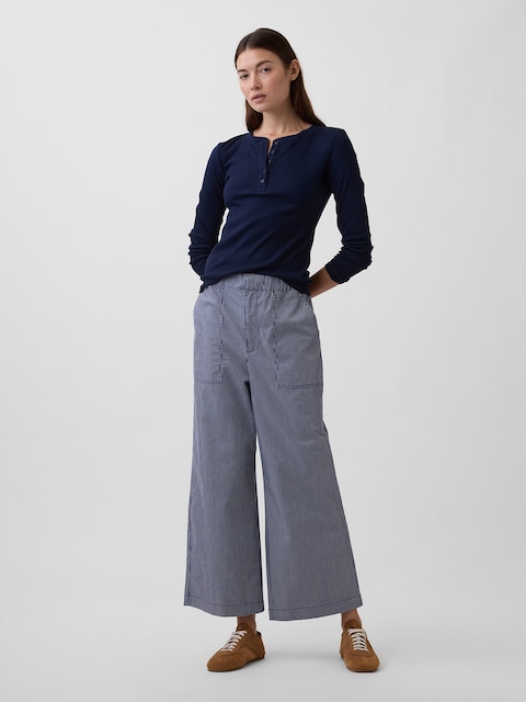 High Rise Easy Wide-Leg Khakis