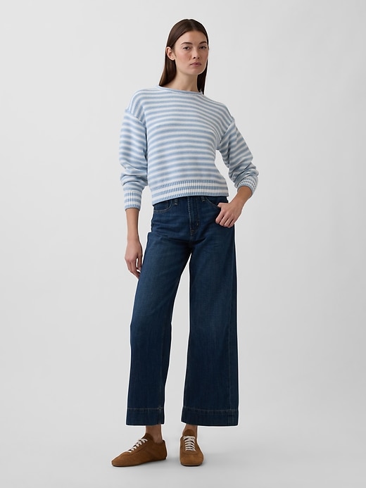 Image number 3 showing, Relaxed Stripe Rollneck Sweater