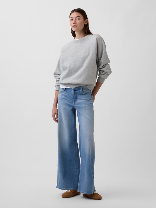Image number 1 showing, Mid Rise Wide-Leg Jeans