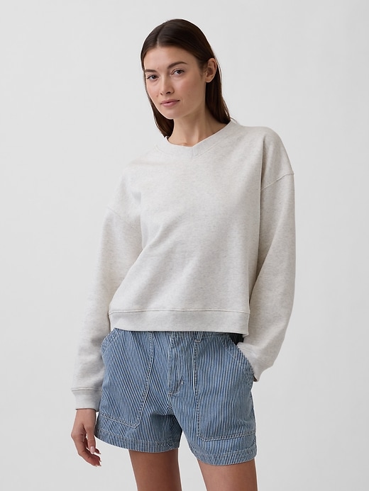 Image number 1 showing, Oversized Wedge V-Neck Sweatshirt