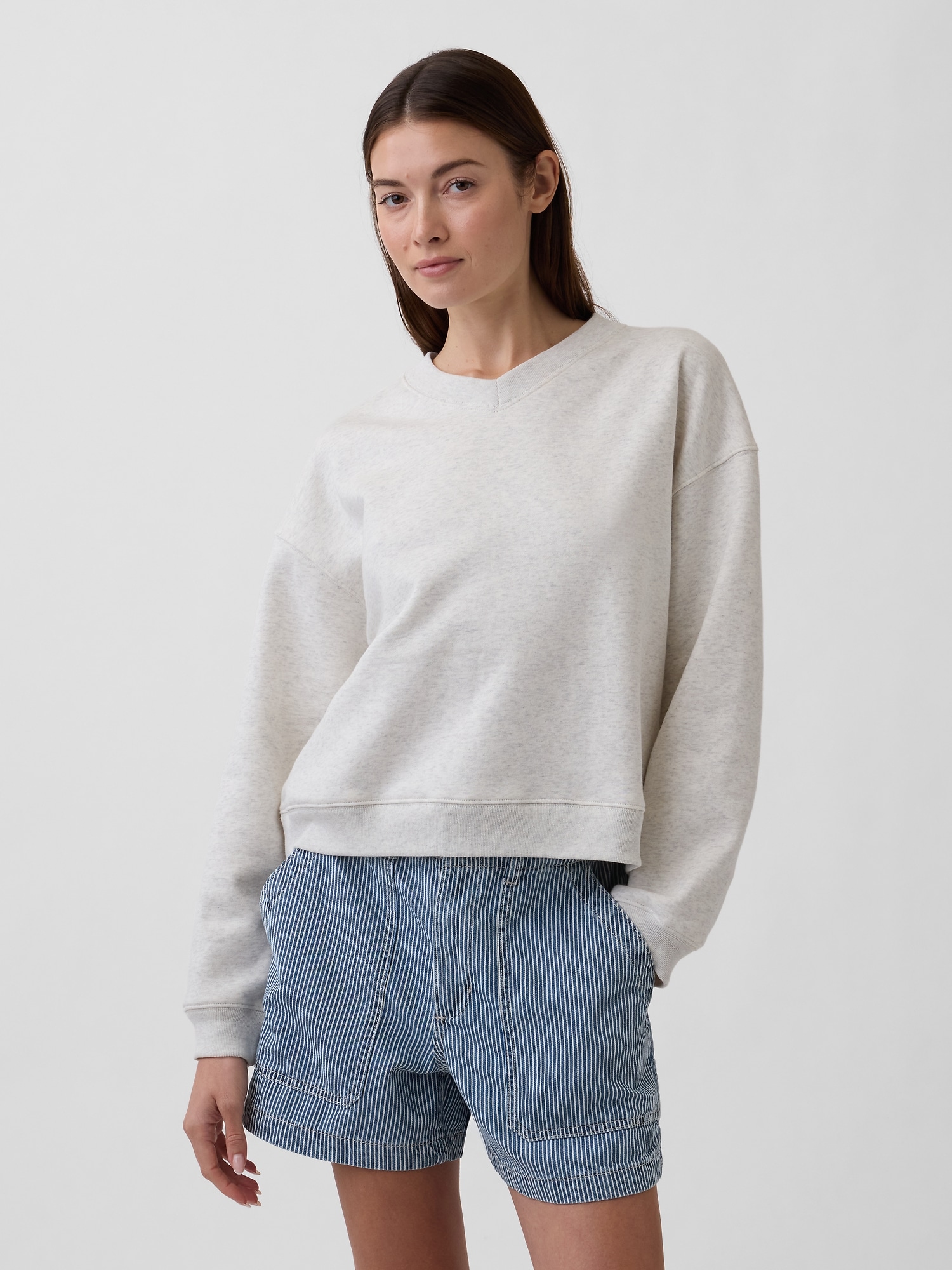 Oversized Wedge V-Neck Sweatshirt