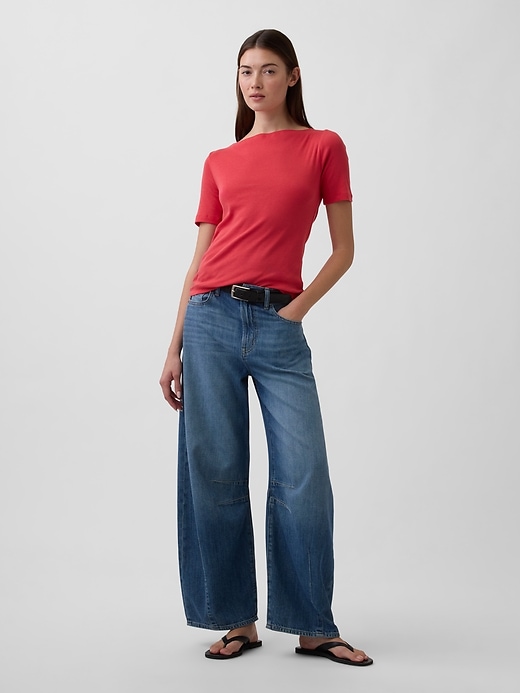 Image number 3 showing, Modern Ribbed Boatneck T-Shirt