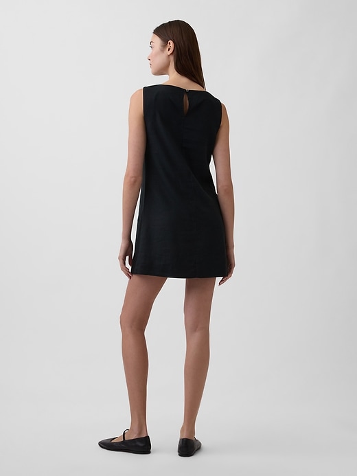 Image number 2 showing, Linen-Blend Apron Mini Dress