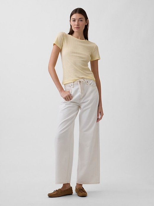 Image number 3 showing, Ribbed Pointelle Crewneck T-Shirt