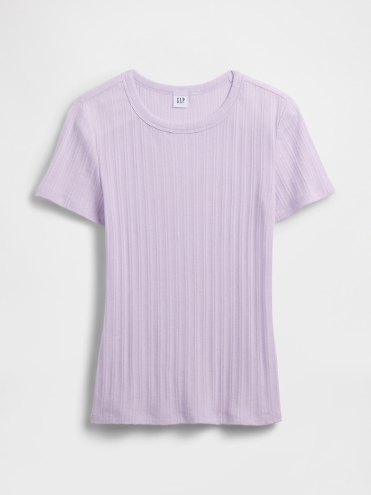 Image number 5 showing, Ribbed Pointelle Crewneck T-Shirt