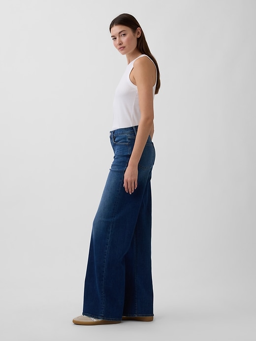 Image number 3 showing, Mid Rise Wide-Leg Jeans