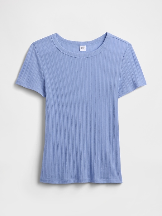 Image number 5 showing, Ribbed Pointelle Crewneck T-Shirt