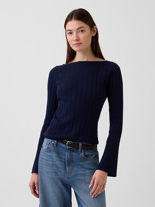 Image number 1 showing, Ribbed Boatneck T-Shirt