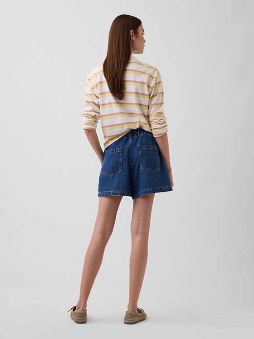 Image number 4 showing, 4" High Rise SuperSoft Denim Utility Shorts