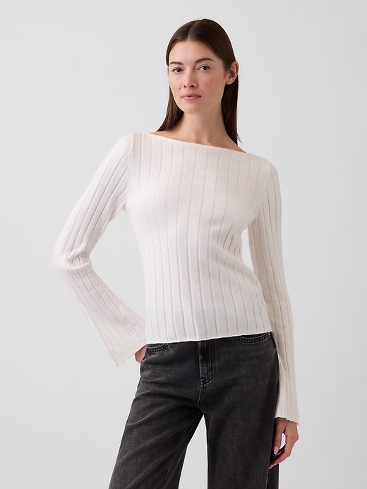 Image number 1 showing, Ribbed Boatneck T-Shirt