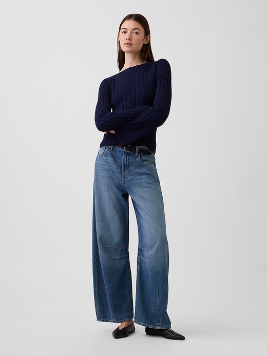 Image number 3 showing, Ribbed Boatneck T-Shirt