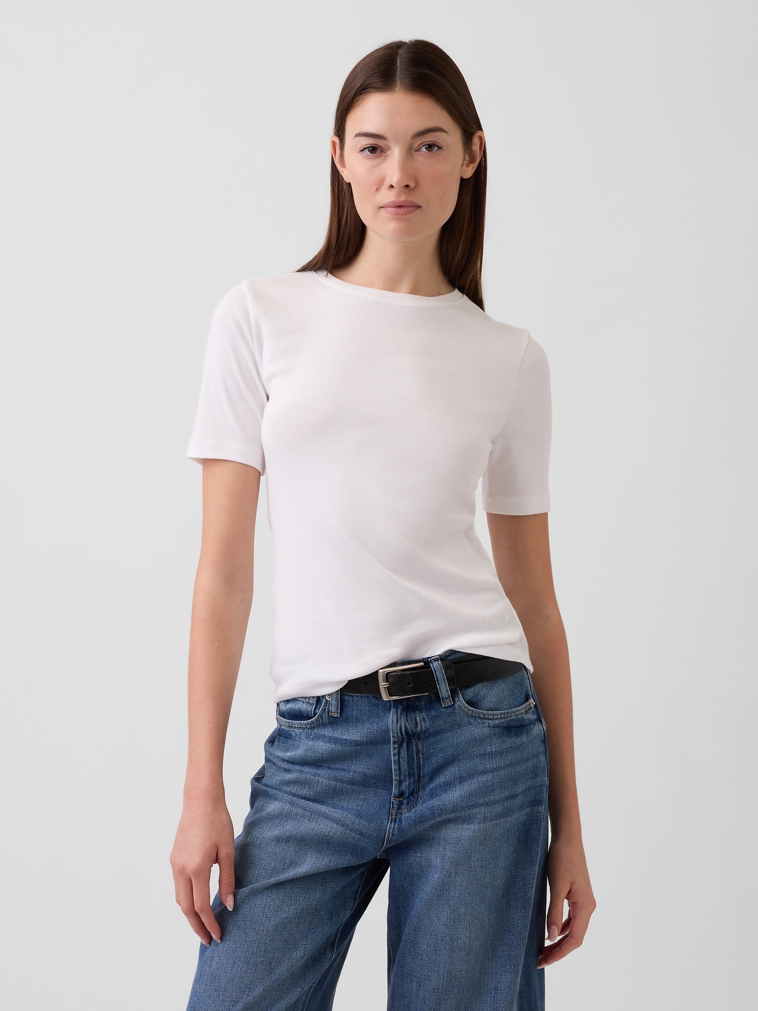 Modern Ribbed Crewneck T-Shirt