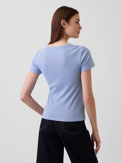 Image number 2 showing, Ribbed Pointelle Crewneck T-Shirt