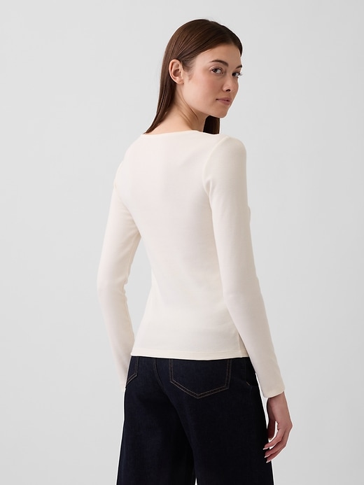 Image number 2 showing, Ribbed Lace-Trim Top