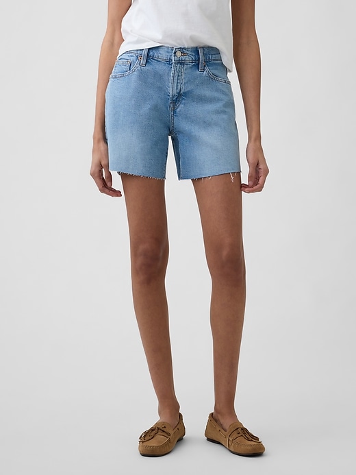 Image number 2 showing, 5" Mid Rise Soft Denim Shorts