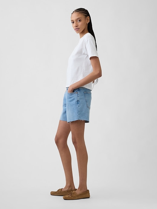 Image number 3 showing, 5" Mid Rise Soft Denim Shorts