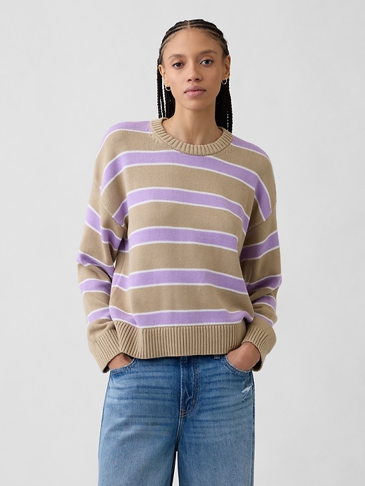 Image number 1 showing, Relaxed Cotton Crewneck Sweater