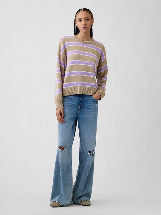 Image number 3 showing, Relaxed Cotton Crewneck Sweater