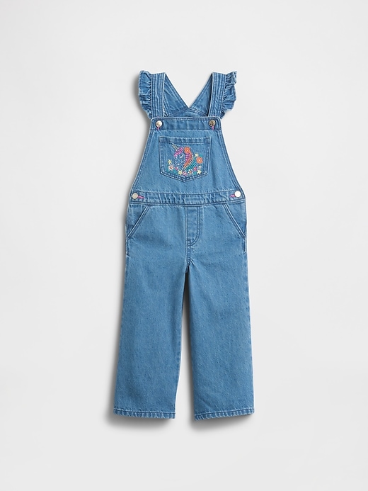 Image number 1 showing, babyGap Embroidered Denim Overalls