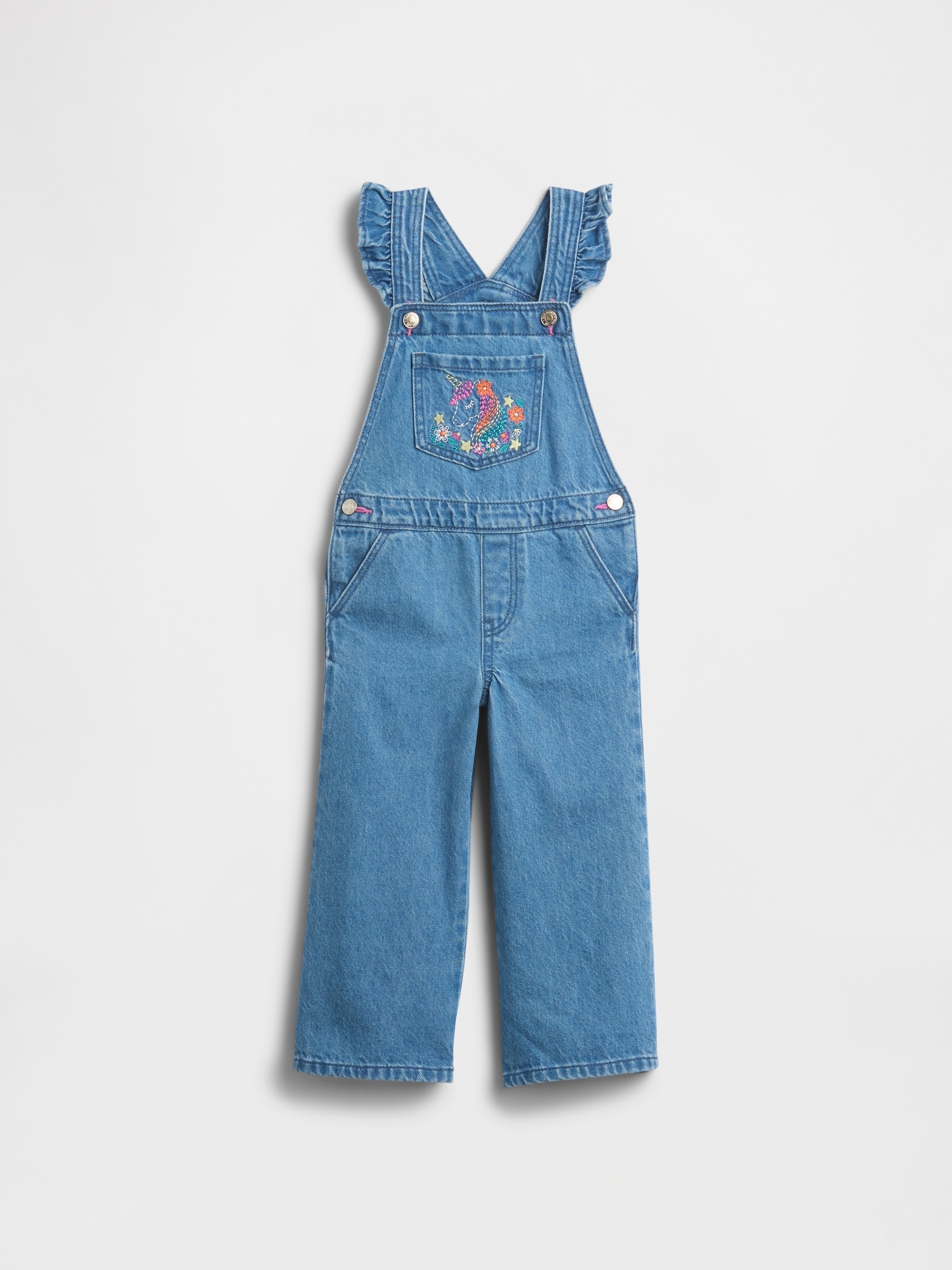 babyGap Embroidered Denim Overalls