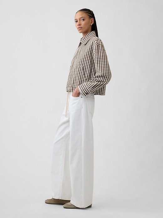 Image number 3 showing, High Rise Drawstring Wide-Leg Jeans