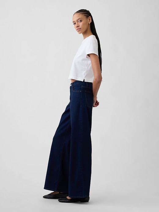 Image number 3 showing, Mid Rise Wide-Leg Jeans